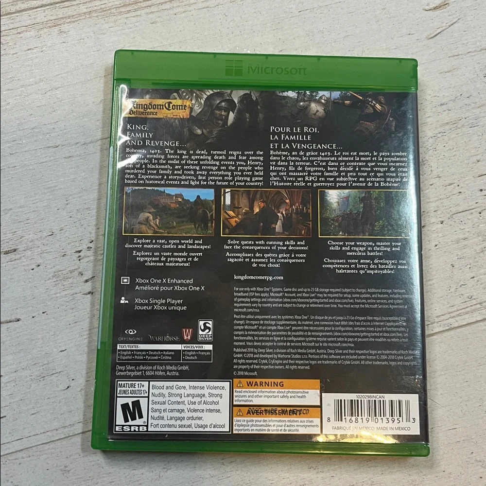 Xbox One Kingdom Come Deliverance Game